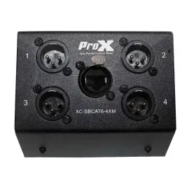 ProX 4 Channel XLR Male over CAT-5/CAT-6 Portable Snake Box [XC-SBCAT6-4XM]