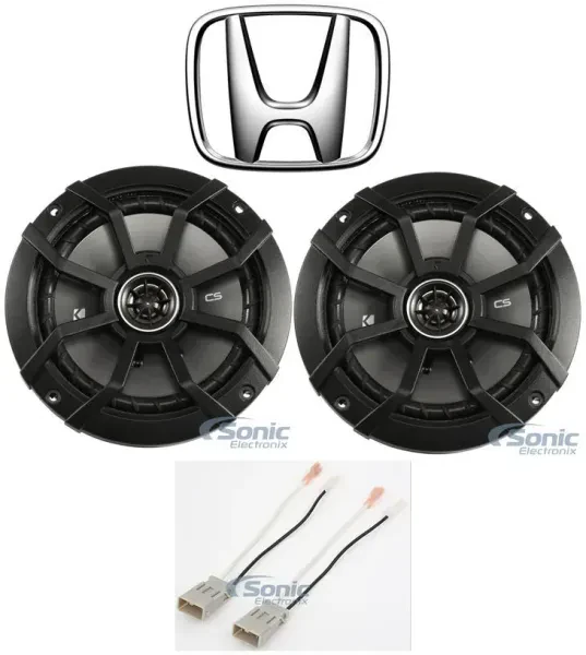 Kicker 6.5" Factory Door Car Speaker Replacement Kit For 1986-2000 Honda Civic