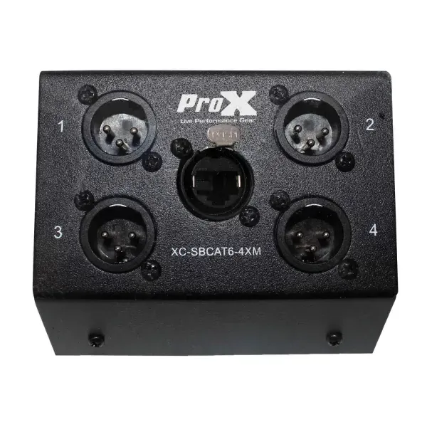 ProX 4 Channel XLR Male over CAT-5/CAT-6 Portable Snake Box [XC-SBCAT6-4XM]