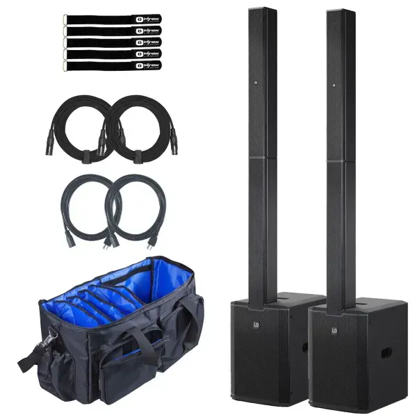 LD Systems MAUI 28 G3 MIX Black Column PA Speaker System w Digital Mixer Pair