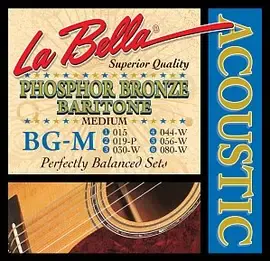 Струны для акустической гитары La Bella BG-M 15-80, бронза фосфорная