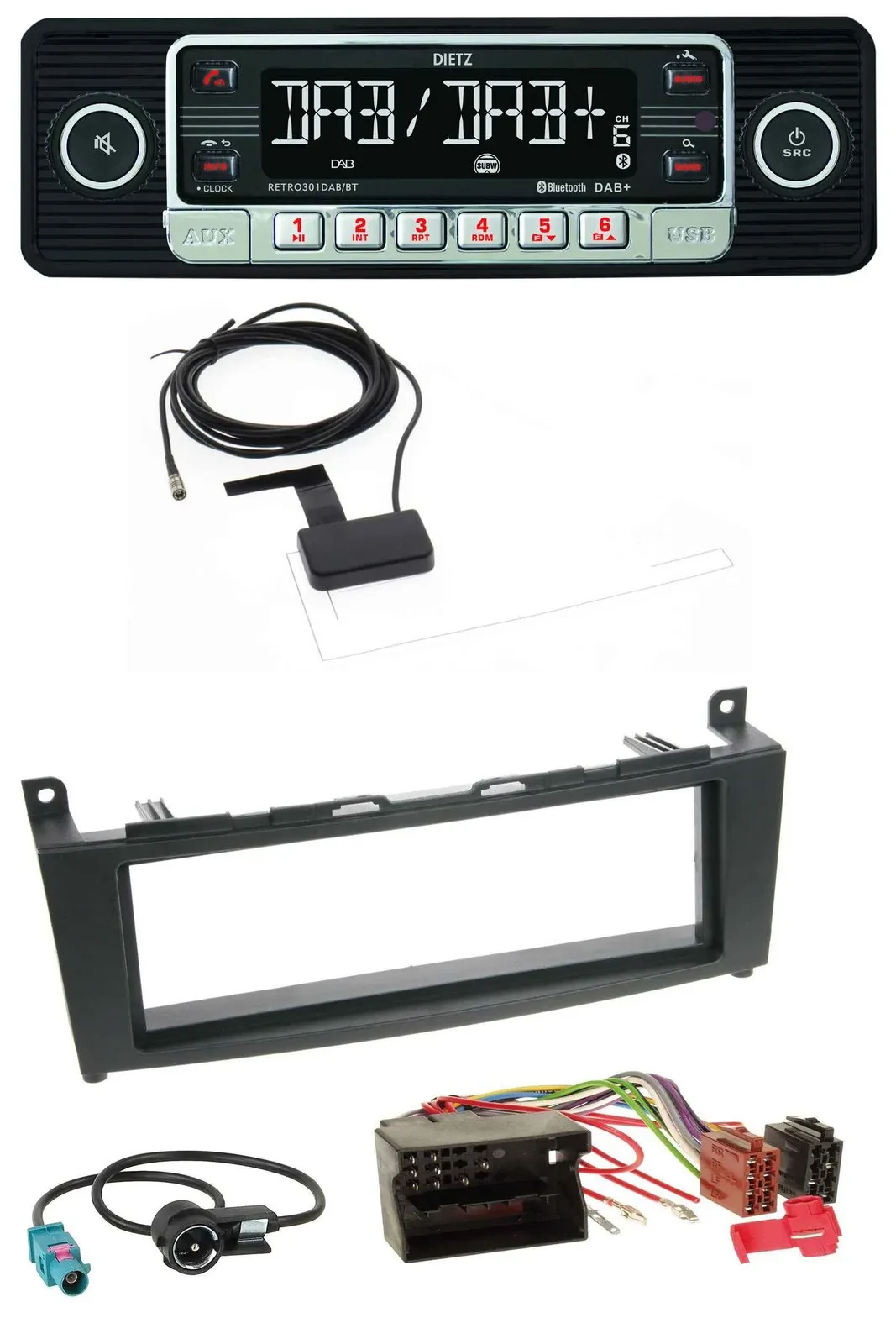 Dietz DAB Bluetooth USB MP3 Autoradio für Mercedes C-Klasse W204 ab 2007