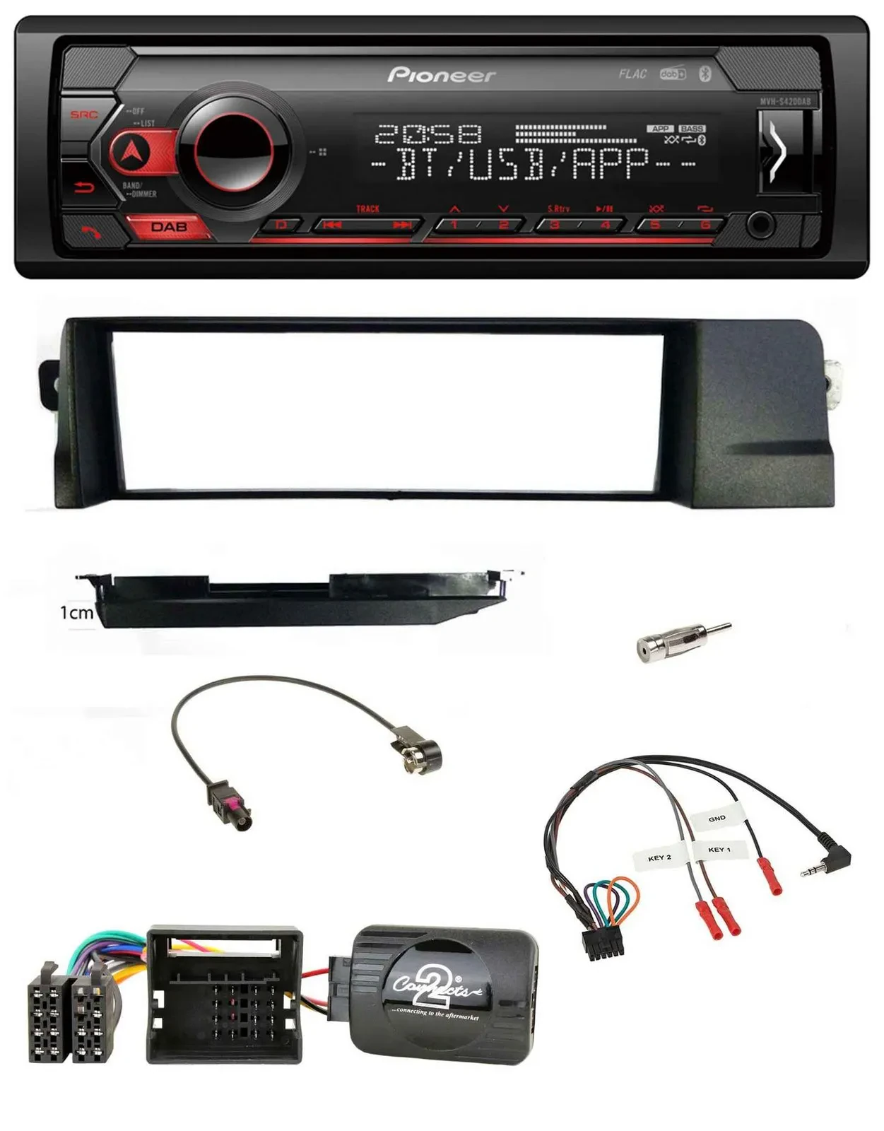 Автомагнитола для BMW 3 Series E46 (2001–2007) Pioneer USB, DAB, Bluetooth