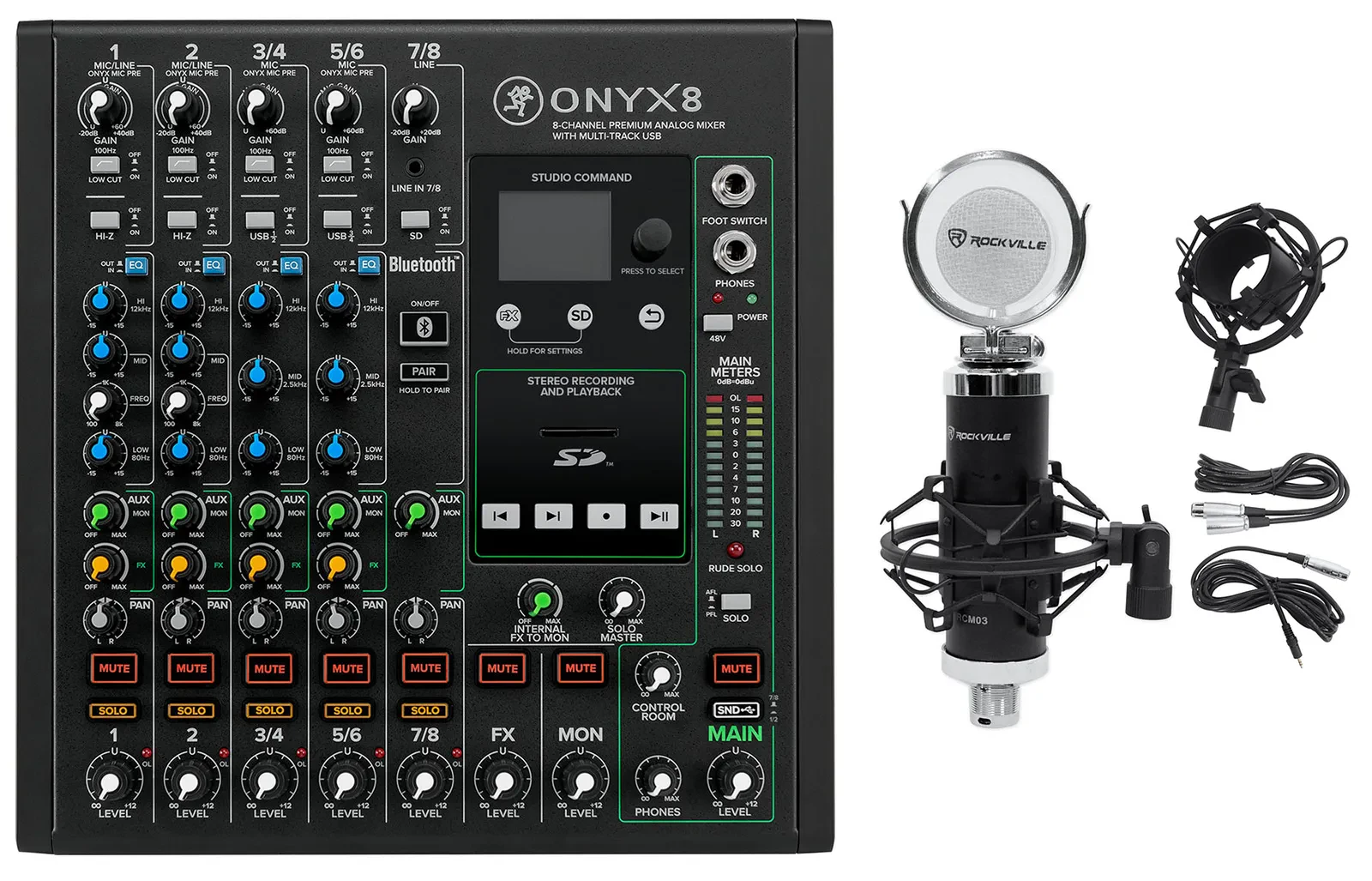 Комплект для подкастов Mackie ONYX8+RCM03