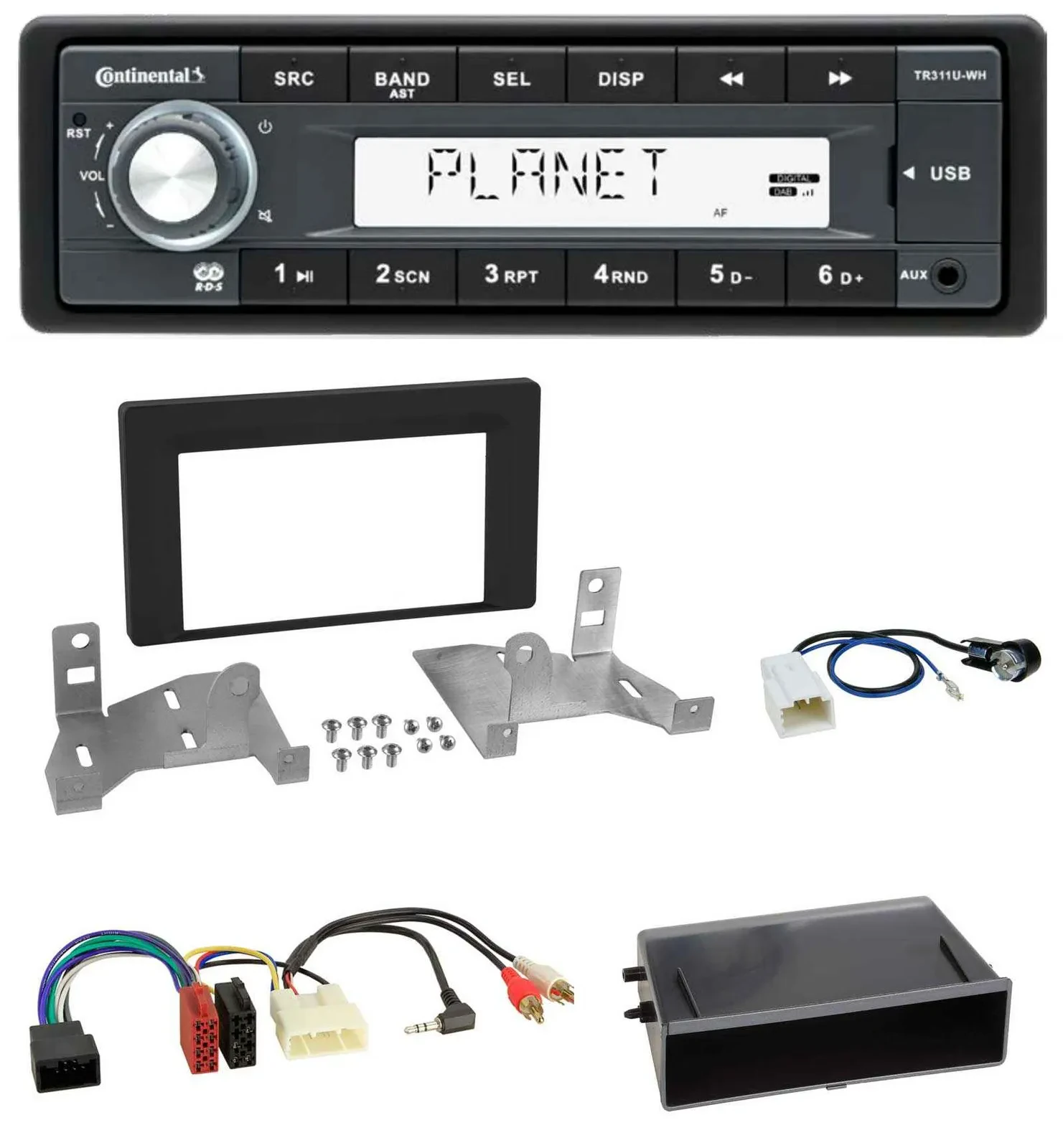 Continental USB MP3 AUX 1DIN Autoradio für Toyota Aygo AB7 ab 2022 mattschwarz