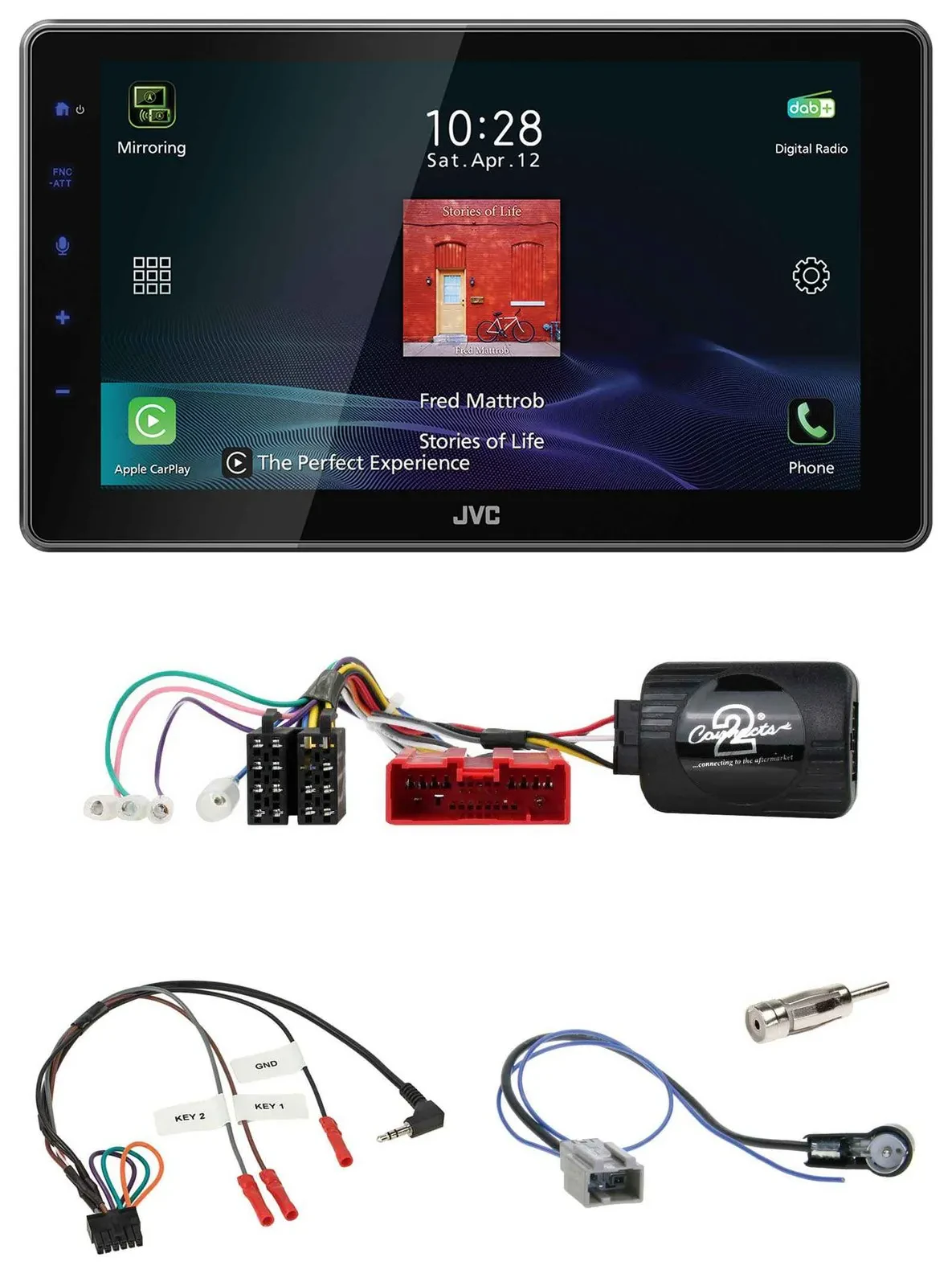 JVC DAB Lenkrad Bluetooth USB Autoradio für Mazda 2 Typ DY 2003-2007