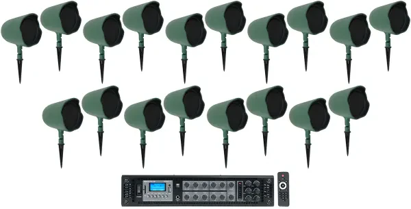 Рупорная акустика JBL GSF6-GN Green с усилителем (18 штук)