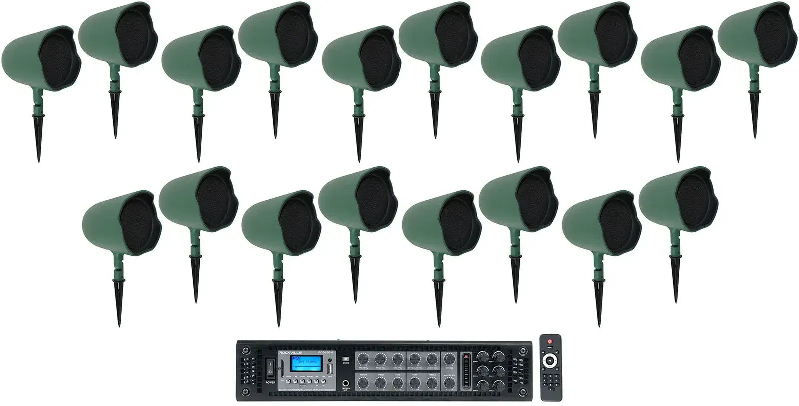 Рупорная акустика JBL GSF6-GN Green с усилителем (18 штук)