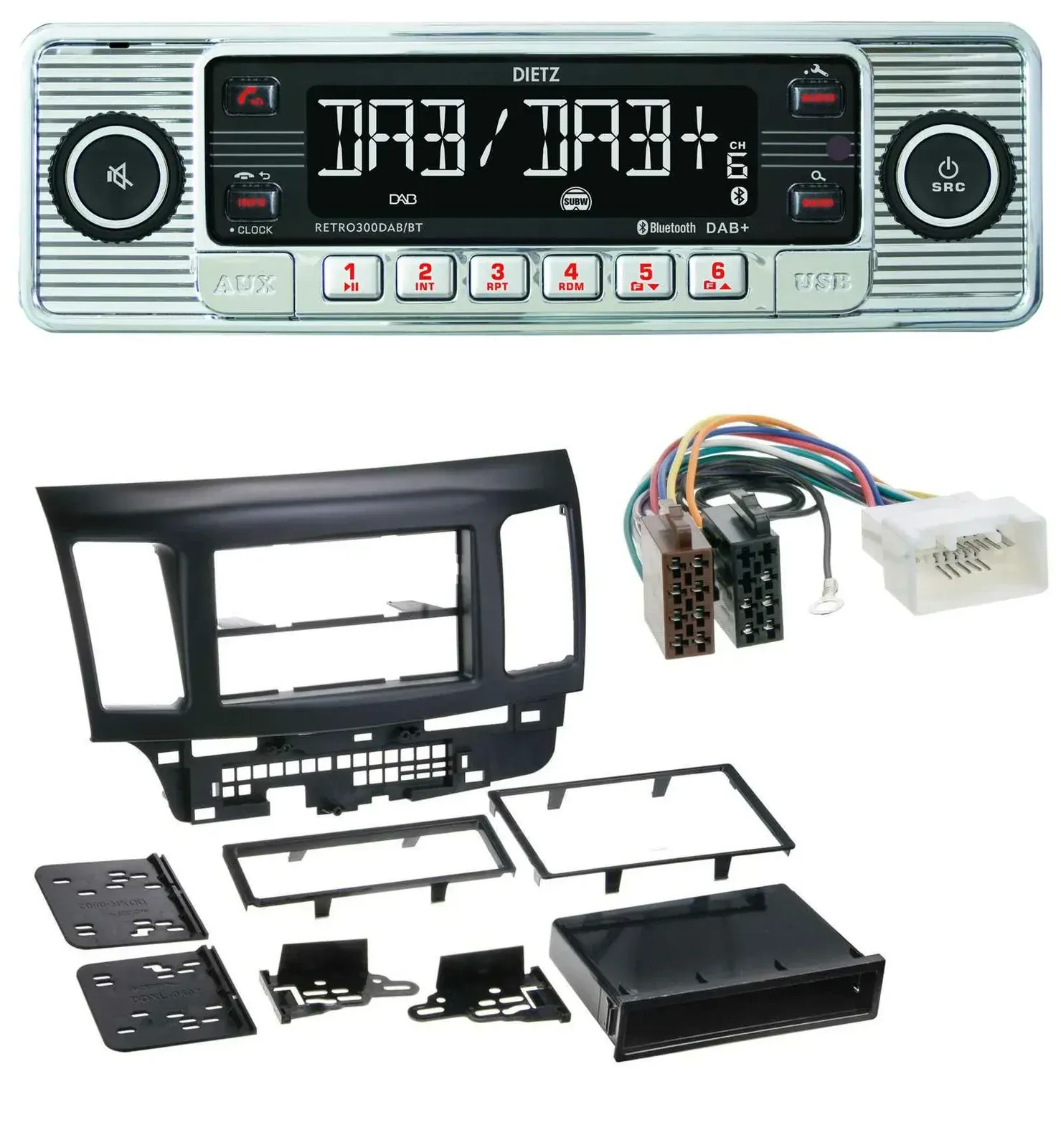 Dietz Bluetooth MP3 DAB USB Autoradio für Mitsubishi Evo Lancer (ab 2008)