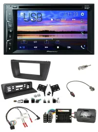 Автомагнитола Pioneer 2-DIN Bluetooth USB DVD DAB для BMW X3 E83 (2004–2010) с поддержкой кнопок на руле