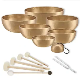 Meinl Sonic Energy SBSETCHA Chakra Klangschalen Set mit Stimmgabel