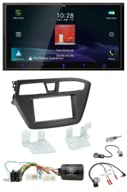 JVC USB Bluetooth 2DIN DAB Lenkrad Autoradio für Hyundai i20 ab 2015 ohne Sounds