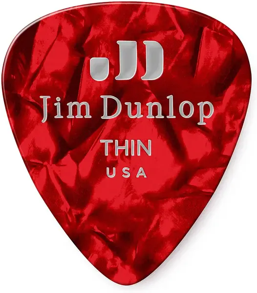 Медиаторы Dunlop Celluloid Red Pearloid Thin 483P09TH 12Pack