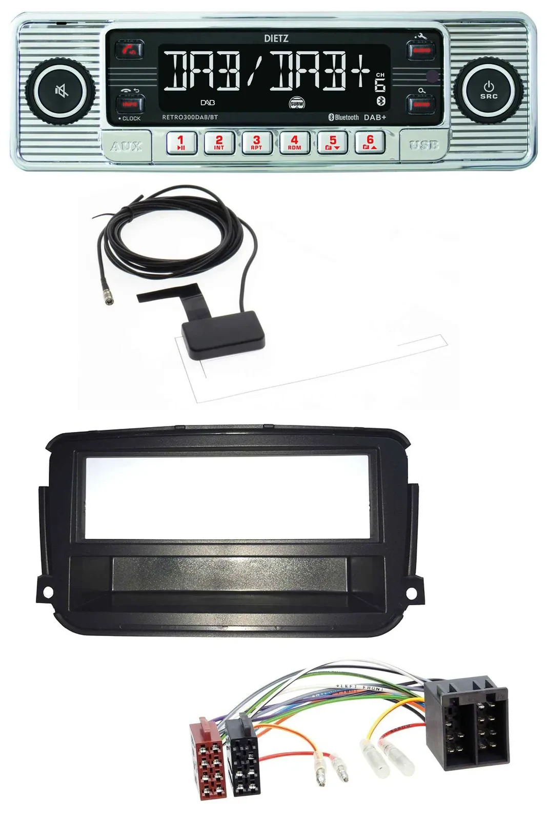 Dietz Bluetooth USB MP3 DAB Autoradio für Smart ForTwo (451, ab 2010)