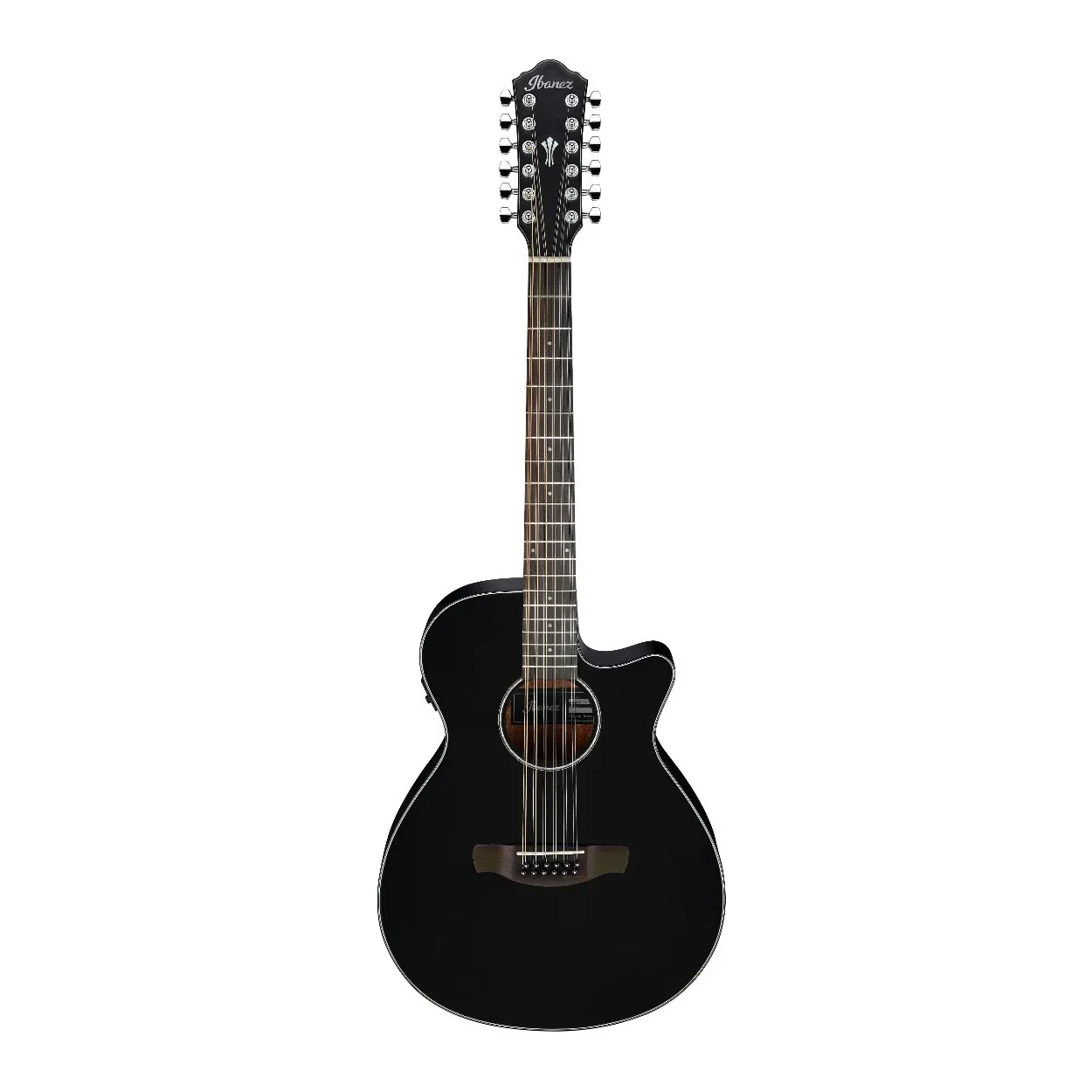 Ibanez AEG Acoustic Electric Guitar 12 String Right Hand Black