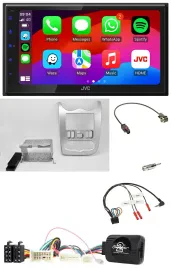 JVC Bluetooth 2DIN Lenkrad DAB USB Autoradio für Dacia ab 2012 hellsilber