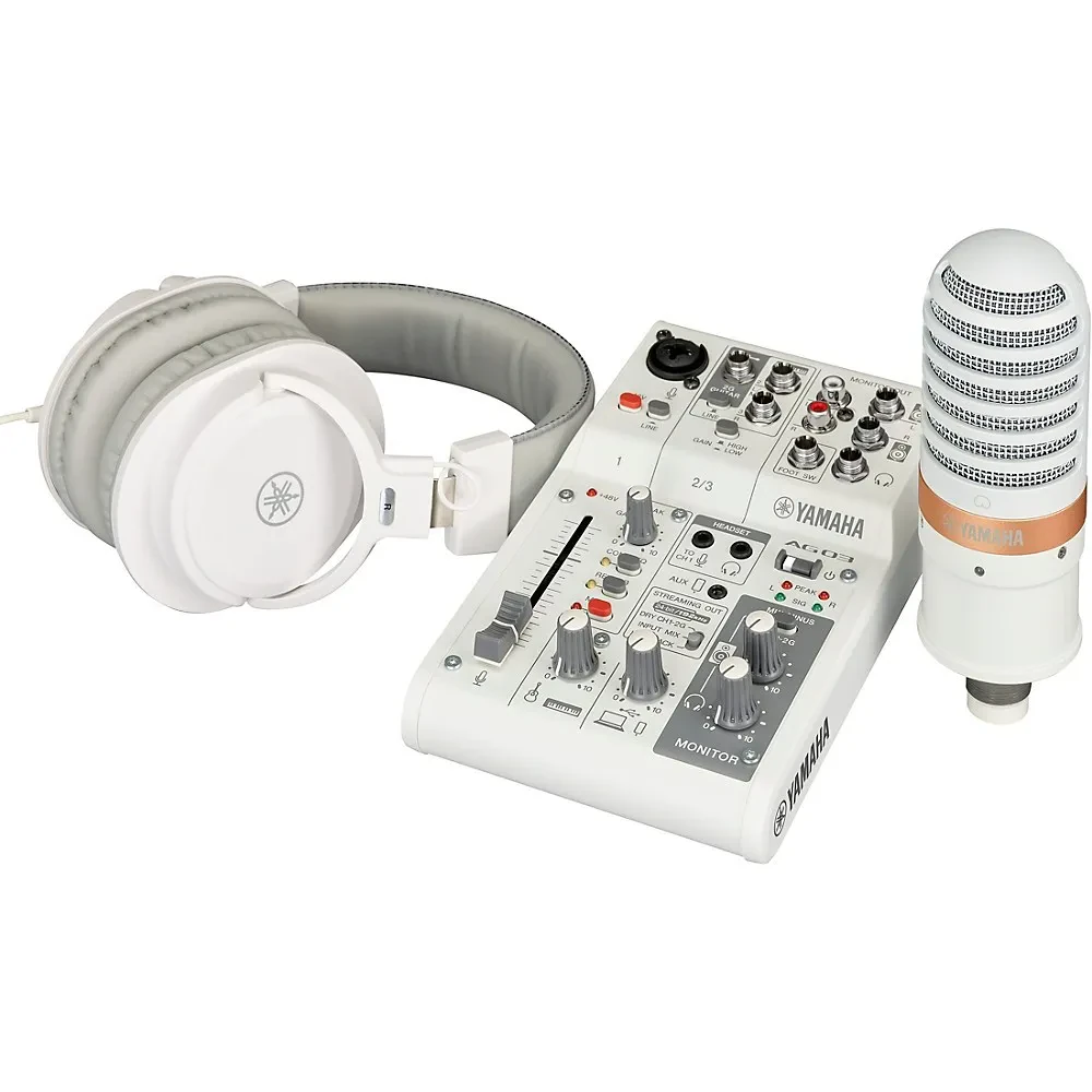 Yamaha AG03MK2 3Channel Live Streaming Loopback Audio USB Mixer White