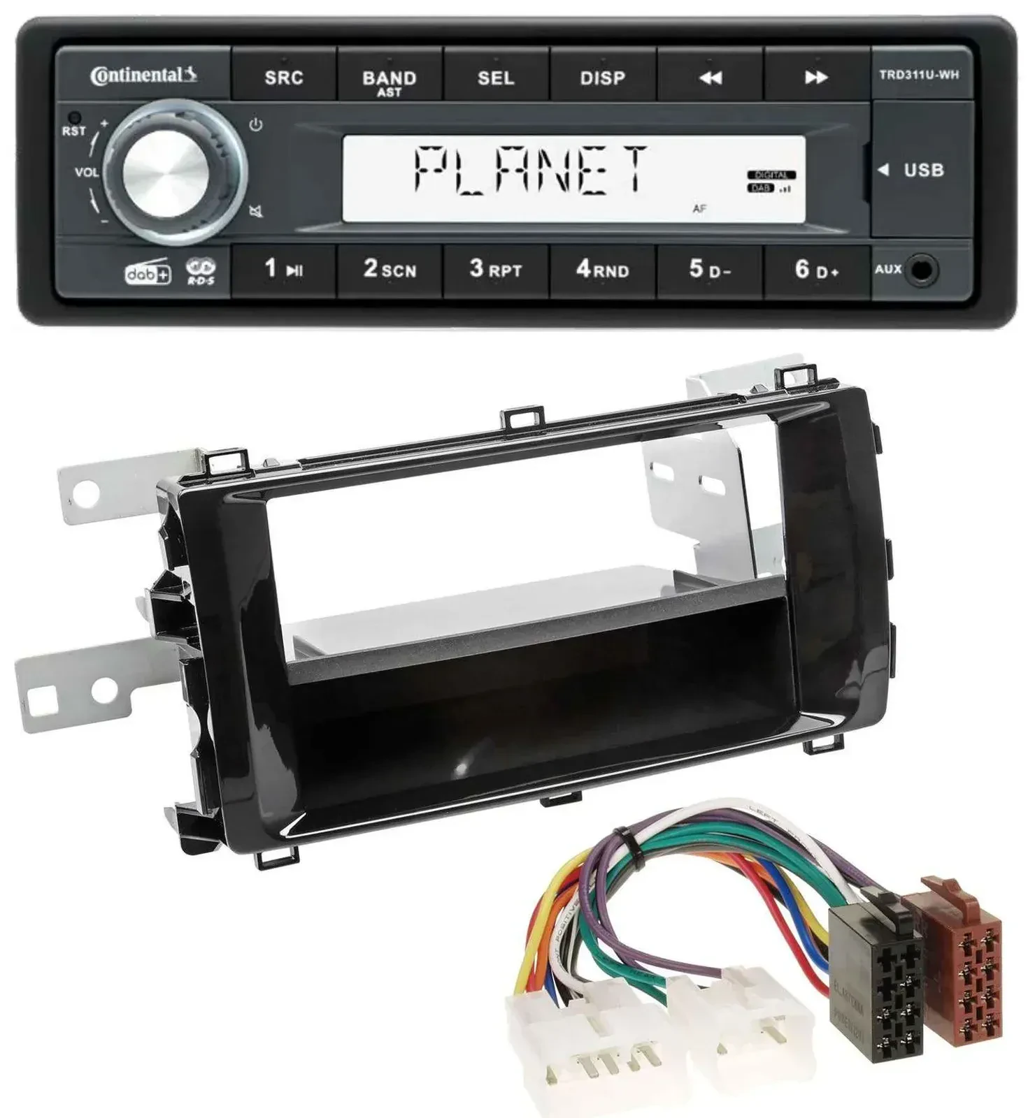 Continental MP3 AUX USB DAB 1DIN Autoradio für Toyota Auris (ab 2013) schwarz
