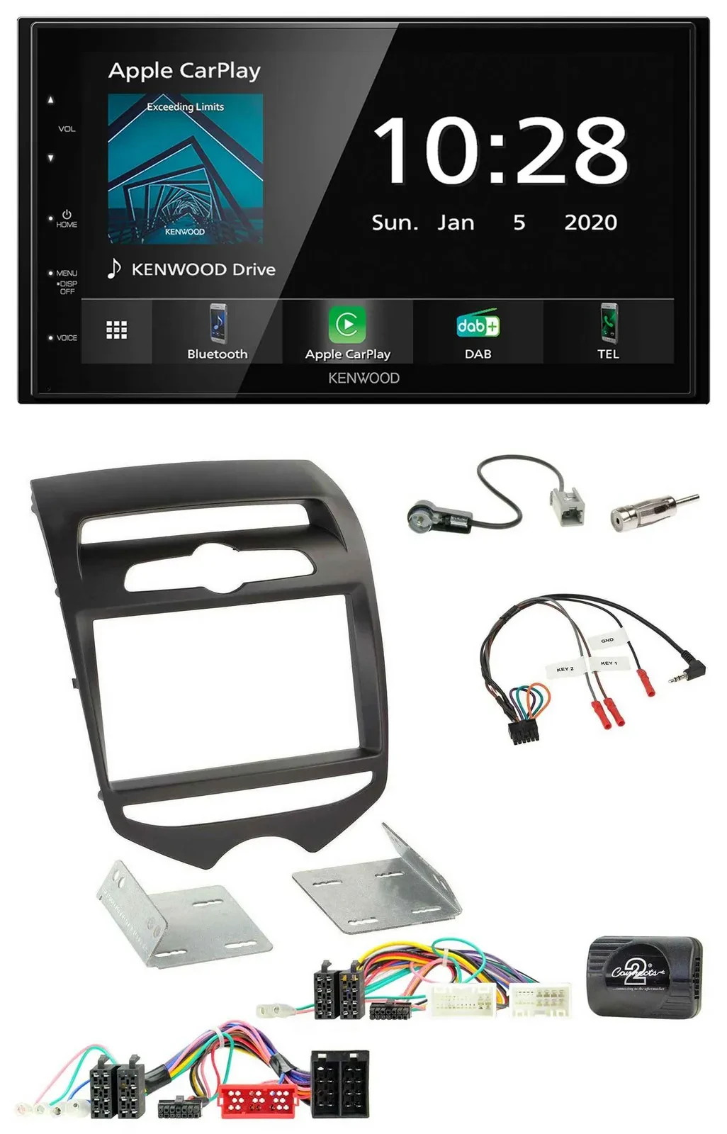 Kenwood Bluetooth Lenkrad DAB USB 2DIN Autoradio für Hyundai ix20 ab 2010 man. K