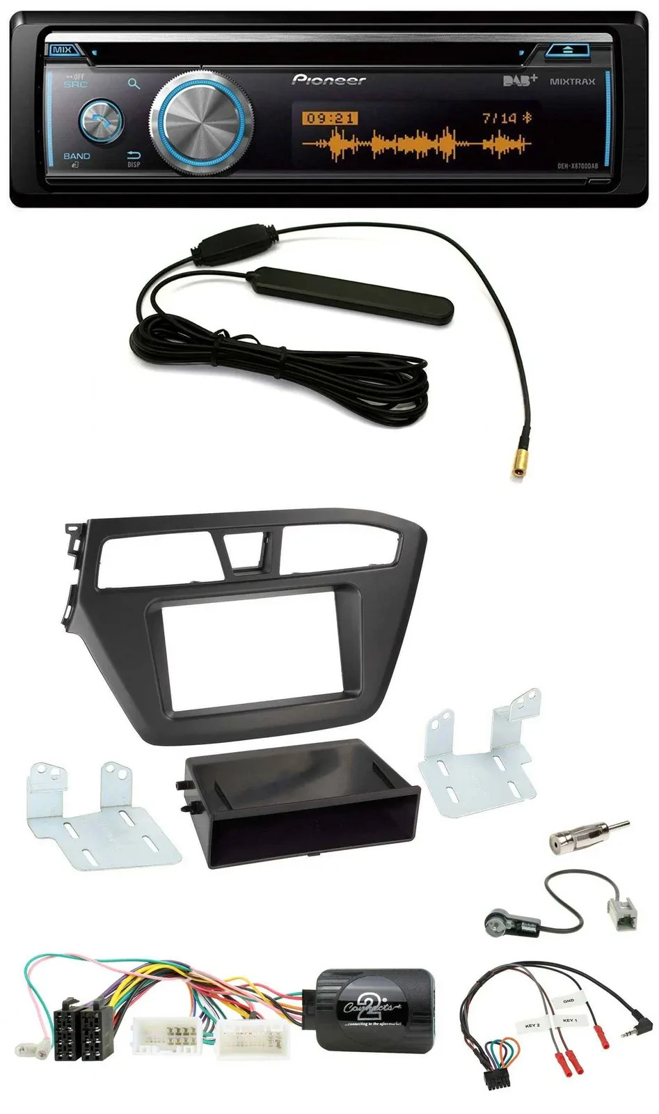 Автомагнитола Pioneer CD, USB, Bluetooth, DAB для Hyundai i20 (с 2015)