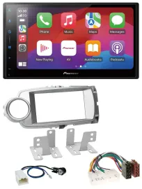 Pioneer DAB USB MP3 Bluetooth 2DIN Autoradio für Toyota Yaris 2011-2014 silber