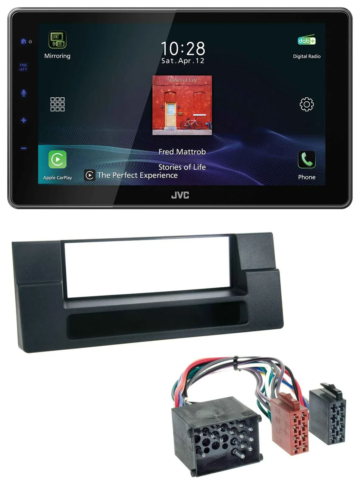 Автомагнитола JVC 1-DIN DAB MP3 Bluetooth USB для BMW X5 E53 и 5 серии E39