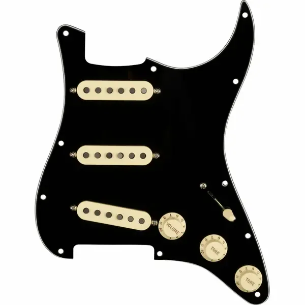 Пикгард Fender Pre-Wired Strat 3-Ply Black Pickguard Custom Shop Fat 50's Single-Coils