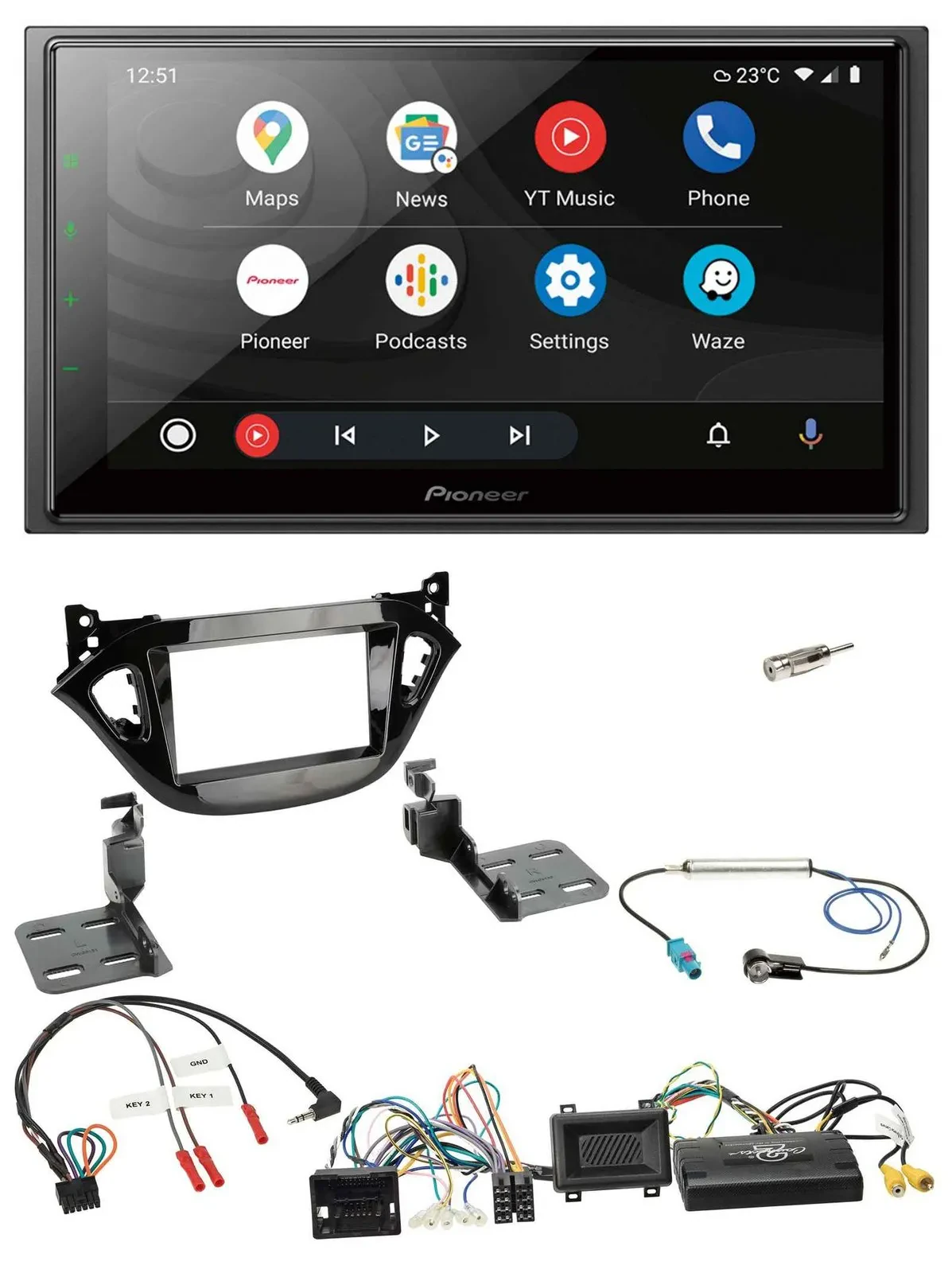 Pioneer USB 2DIN DAB Lenkrad Bluetooth Autoradio für Opel Adam Corsa E 2017-2019