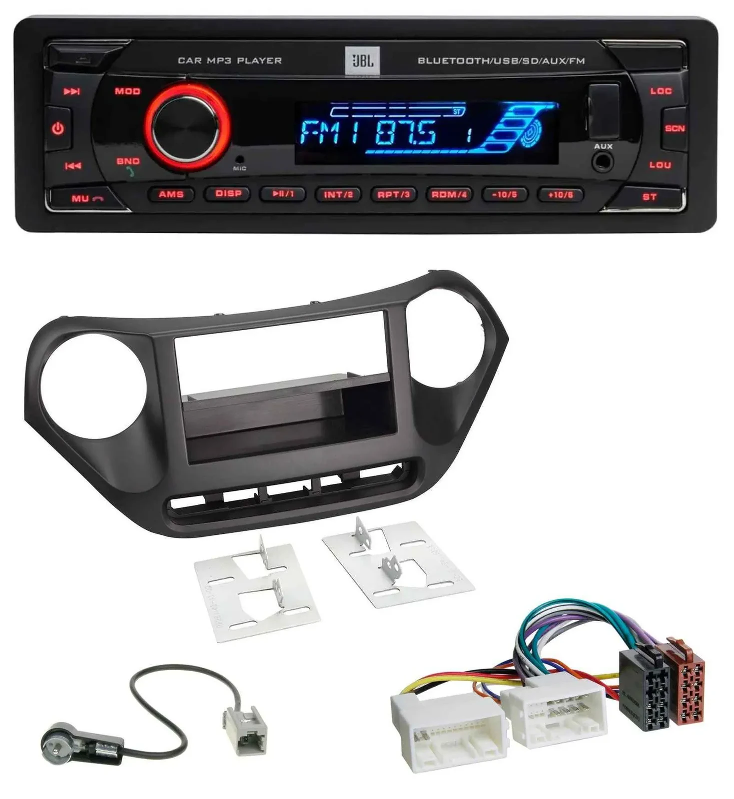 Автомагнитола для Hyundai i10 JBL USB Bluetooth SD AUX MP3