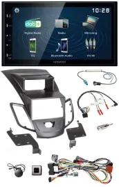 Автомагнитола Kenwood 2-DIN Bluetooth USB DAB для Ford Fiesta (2008–2010)