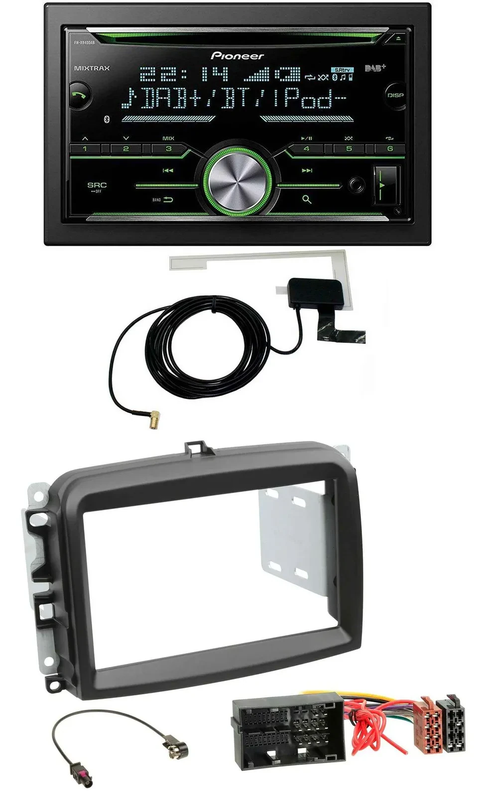 Pioneer CD USB MP3 Bluetooth 2DIN DAB Autoradio für Fiat 500 L (ab 2012)