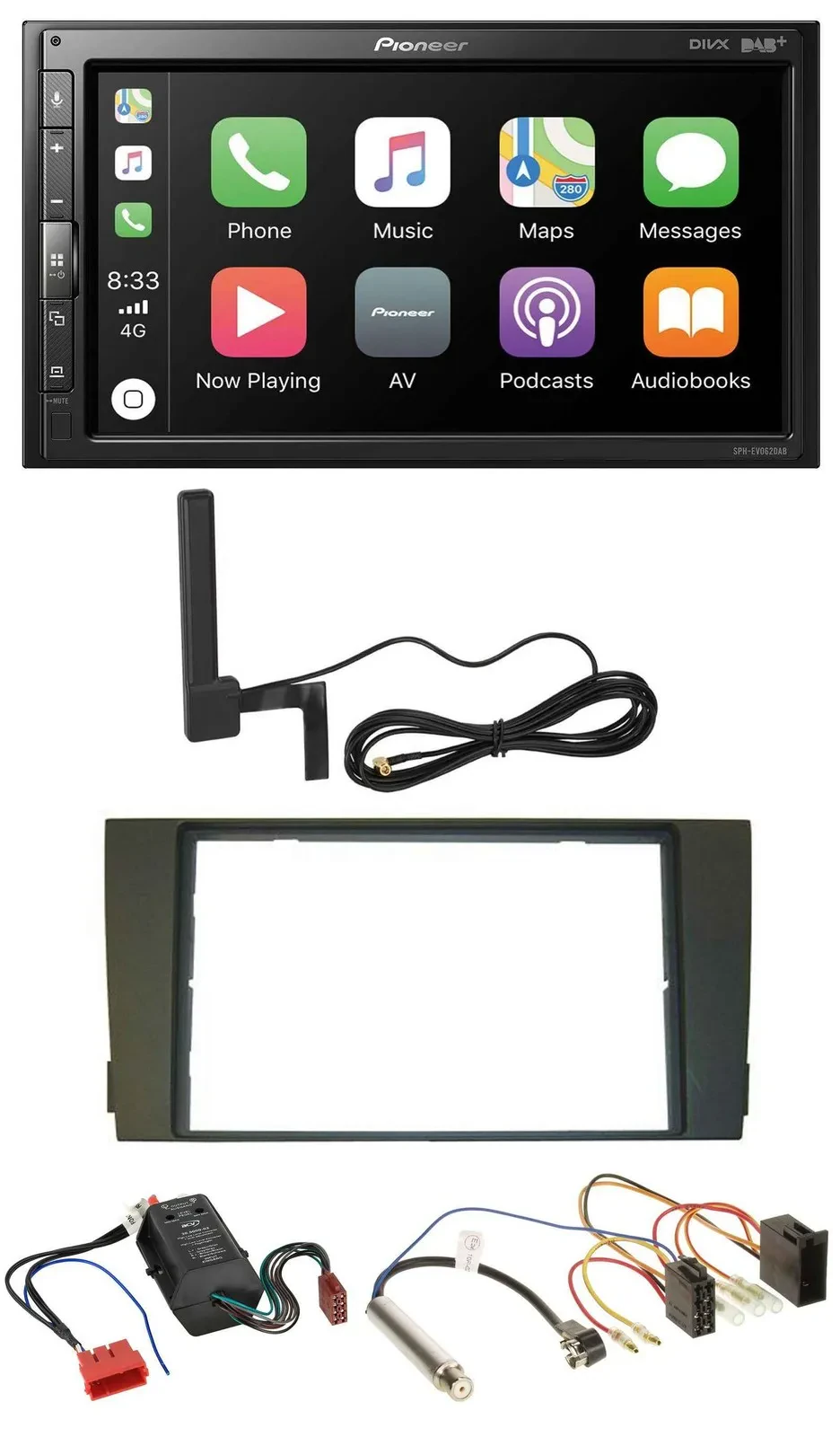 Pioneer USB 2DIN Bluetooth DAB MP3 Autoradio für Audi A6 01-05 C5 Bose Aktivsyst