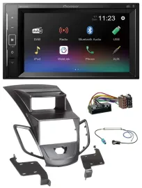 Автомагнитола для Ford Fiesta (2010–2017) Pioneer 2 DIN, DAB, MP3, Bluetooth, USB, с дисплеем, черная