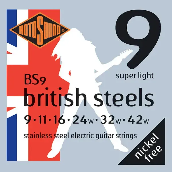 Струны для электрогитары RotoSound BS9 British Steels 9-42