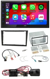 JVC Bluetooth USB Lenkrad 2DIN DAB Autoradio für Opel Corsa D stealth schwarz 09