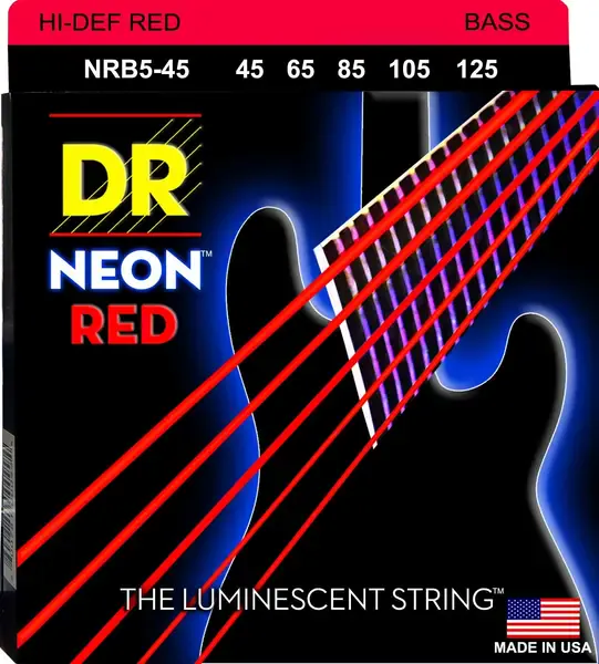 Струны для бас-гитары Neon Red  NRB5-45