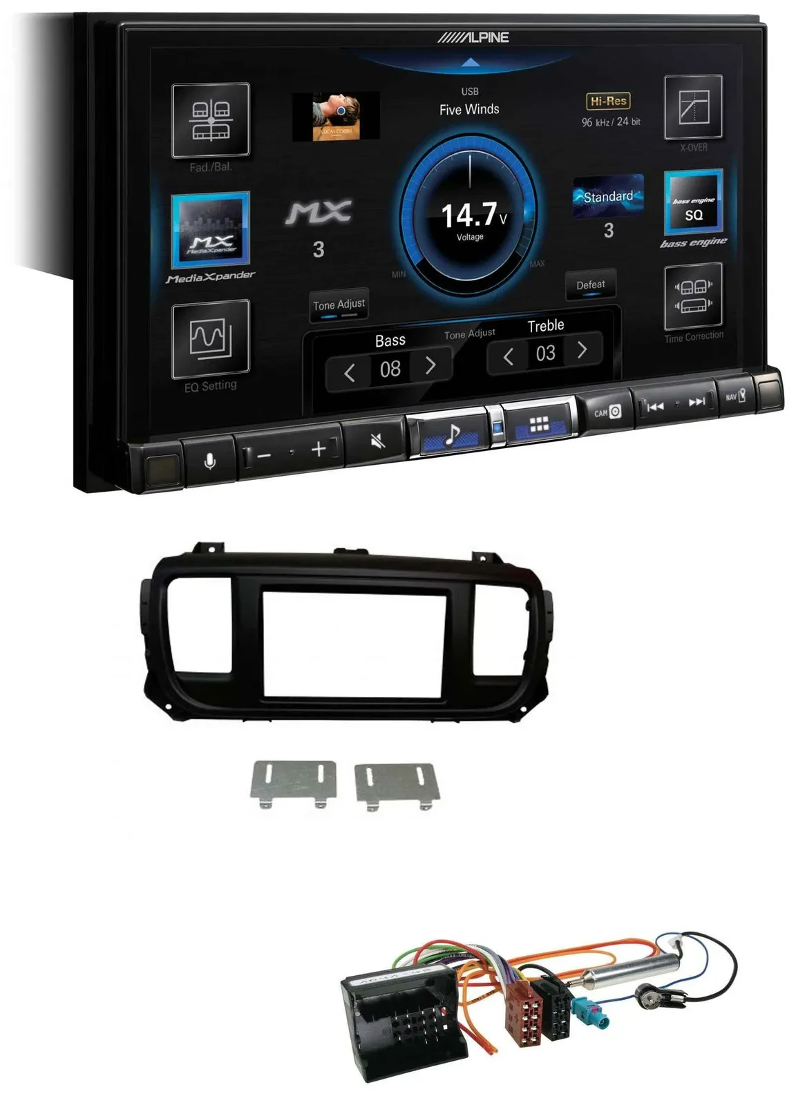 Alpine DAB 2DIN USB Bluetooth MP3 Autoradio für Citroen Jumpy Dispatch Spacetour