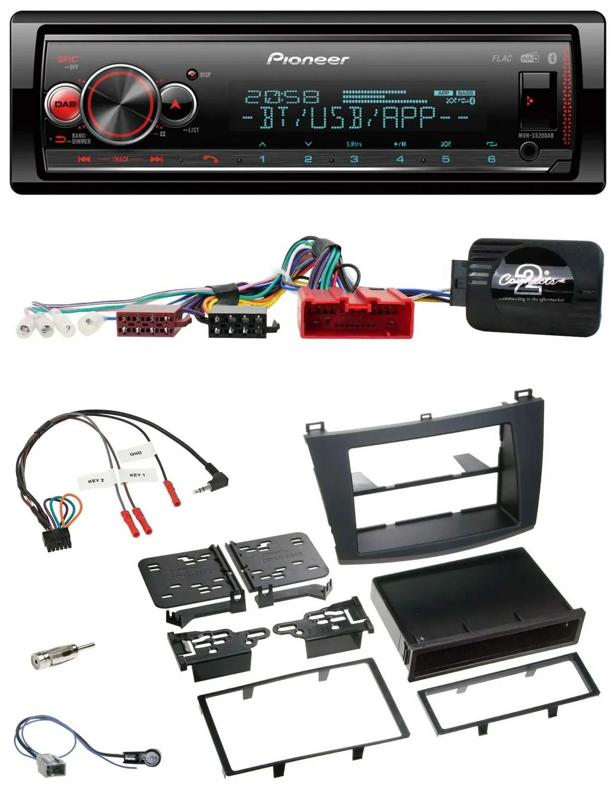 Автомагнитола для Mazda 3 (2009–2013) Pioneer Bluetooth, USB, DAB, Can-Bus