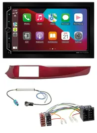 ESX 2DIN DAB USB MP3 Bluetooth Autoradio für Alfa Giulietta 10-13 rot glänzend