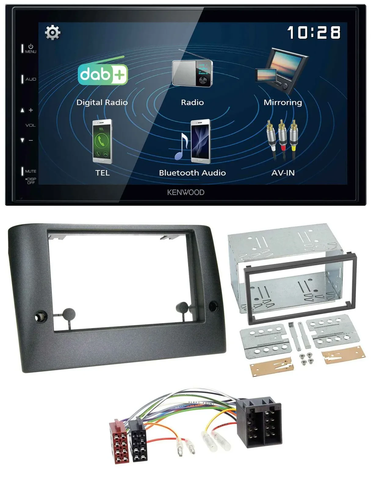 Kenwood 2DIN Bluetooth MP3 USB DAB Autoradio für Fiat Stilo (ab 2005)