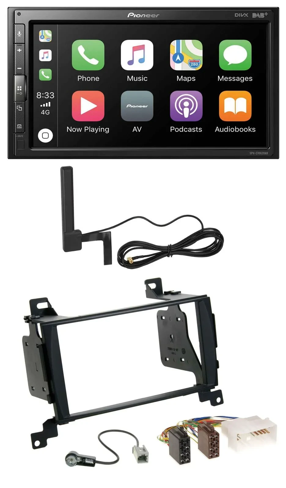 Pioneer USB 2DIN Bluetooth DAB MP3 Autoradio für Hyundai Santa Fe 2007-2012