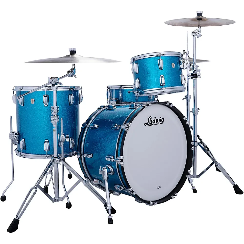Барабанная установка Ludwig Classic Maple Fab (набор, 3 шт.) 22"x14" + 13"x9" + 16"x16", Vintage Aqua Sparkle