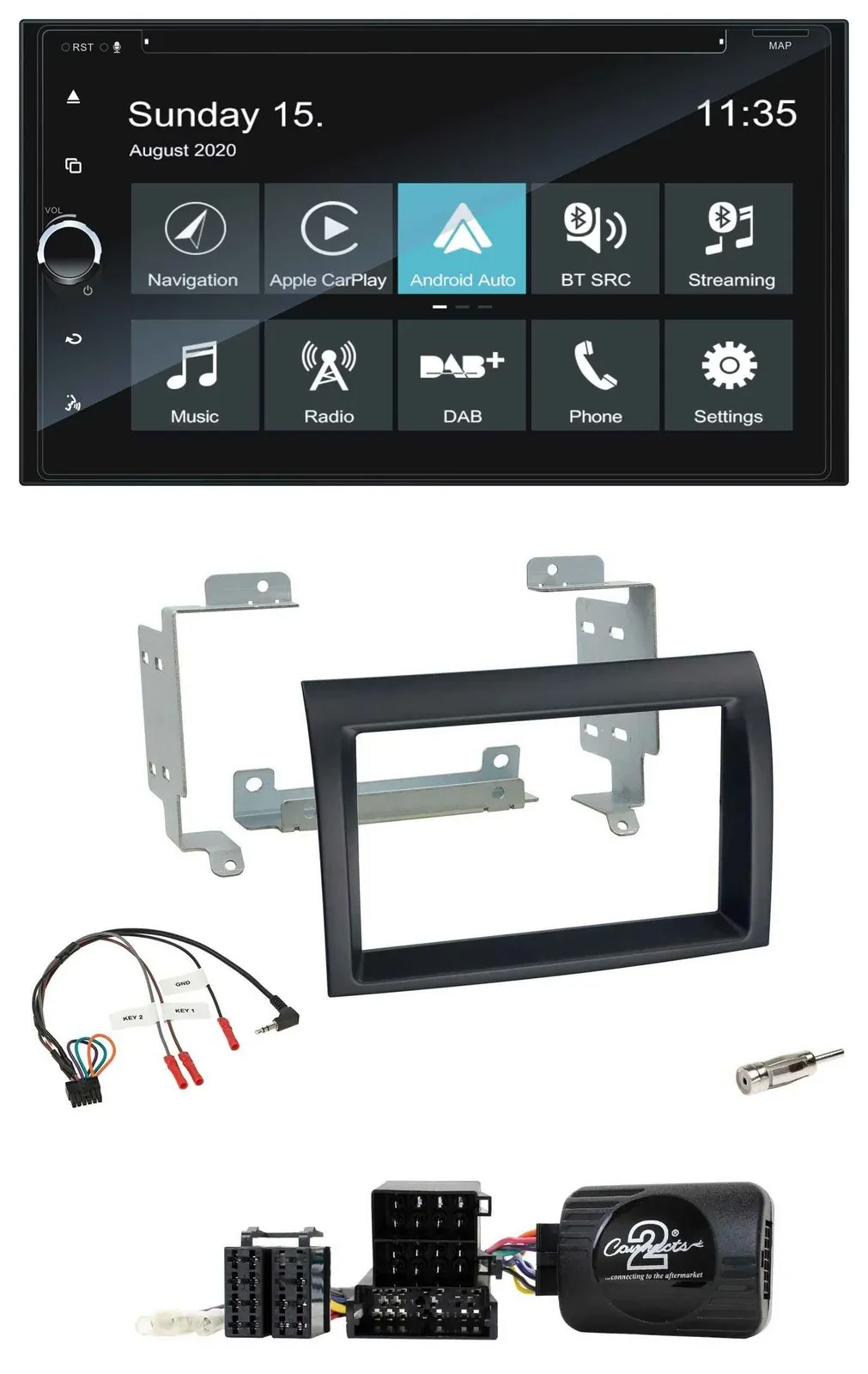 Blaupunkt 2DIN Lenkrad TMC Bluetooth USB DAB Navigation für Fiat Ducato 06-08 sc
