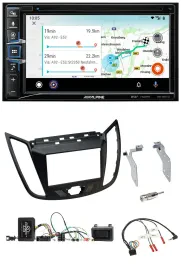 Alpine Bluetooth TMC USB DAB 2DIN Lenkrad Navigation für Ford Kuga DM2 ab 2013
