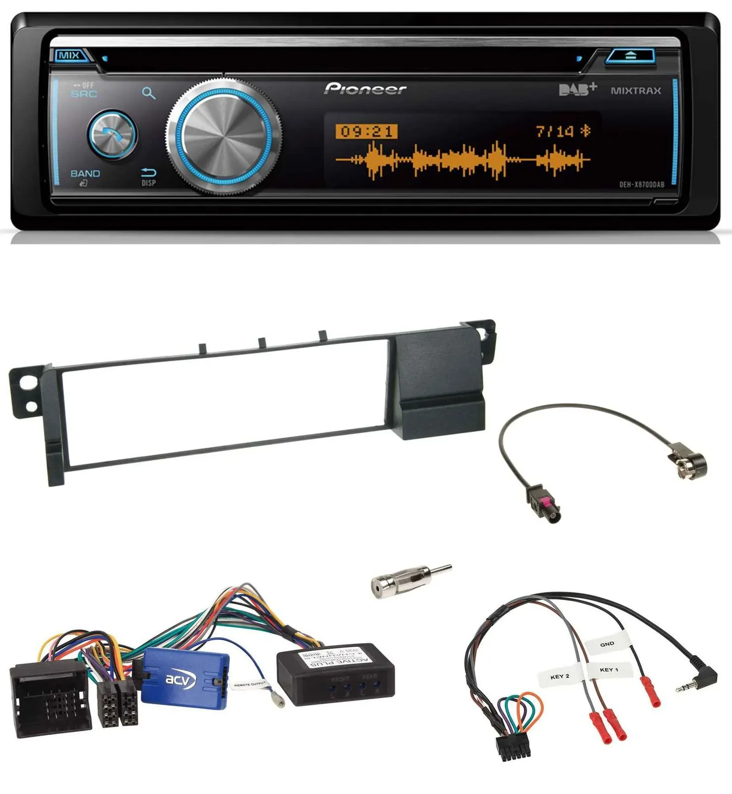Автомагнитола для BMW 3 Series E46 2001–2007 Pioneer DAB, USB, CD, Bluetooth, черная