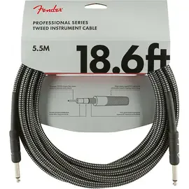 Инструментальный кабель Fender Professional Series Straight to Straight Inst Cable 18.6 ft. Gray Tweed
