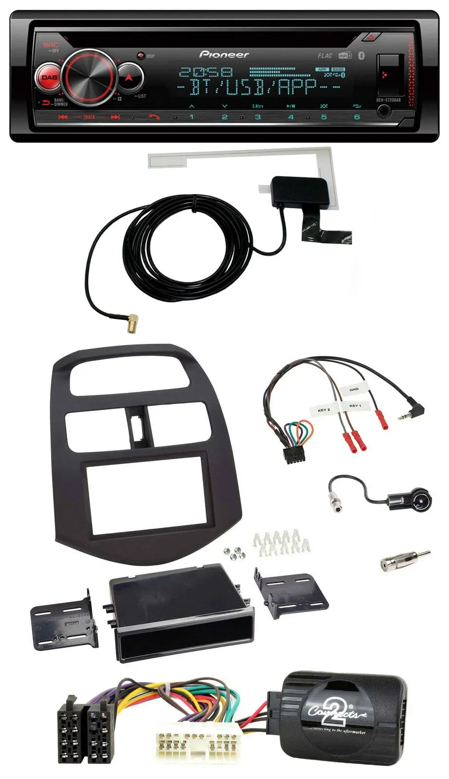 Pioneer DAB CD Lenkrad USB Bluetooth Autoradio für Chevrolet Spark KLM 2012-2013