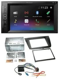 Автомагнитола Pioneer 2DIN DAB MP3 Bluetooth USB для Seat Leon (2005–2009), черный