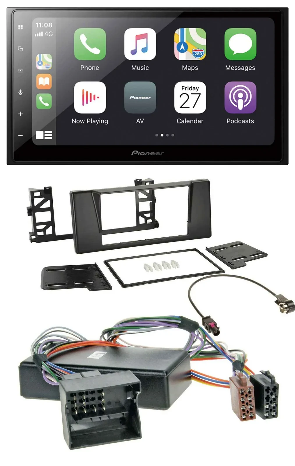 Автомагнитола Pioneer 2-DIN Bluetooth DAB USB для BMW 5 Series E39/X5 E53 (активная система)
