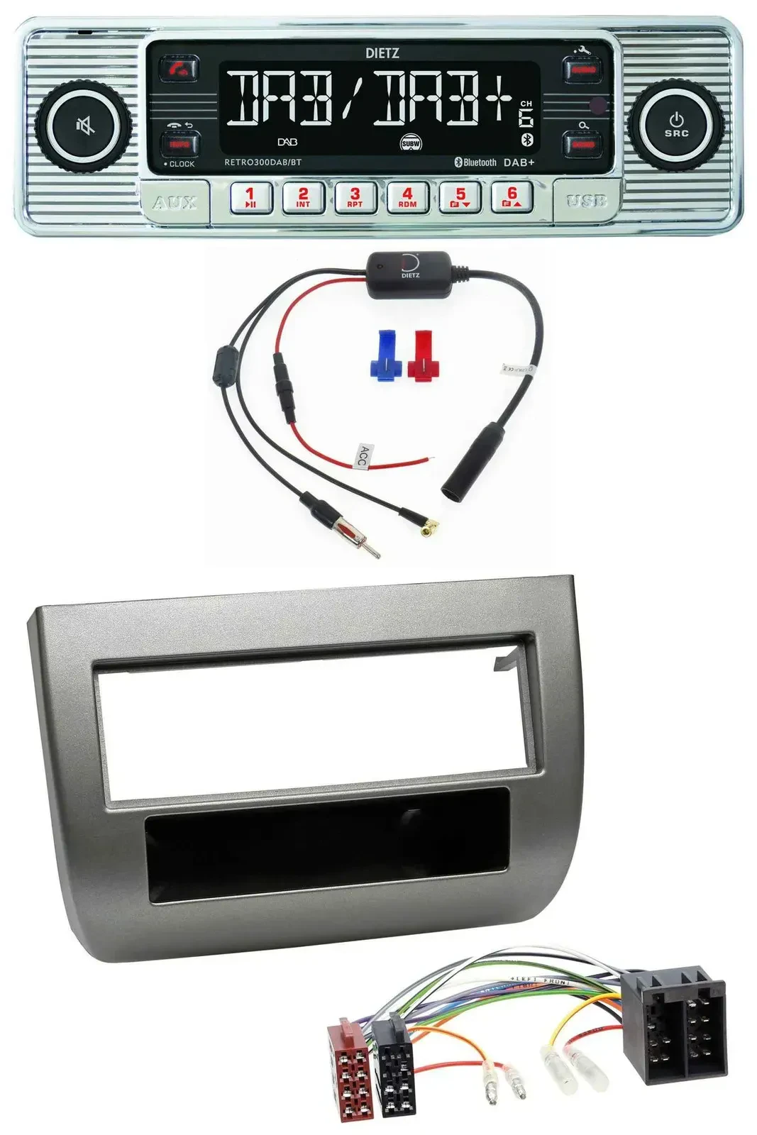 Dietz DAB USB MP3 Bluetooth Autoradio für Lancia Y (843 03-11) anthrazit